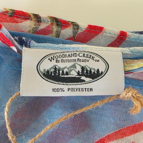 Woodland Creek Patriotic Scarf American Flag Eagle Print Blue 4th of July USA - Picture 6 of 10